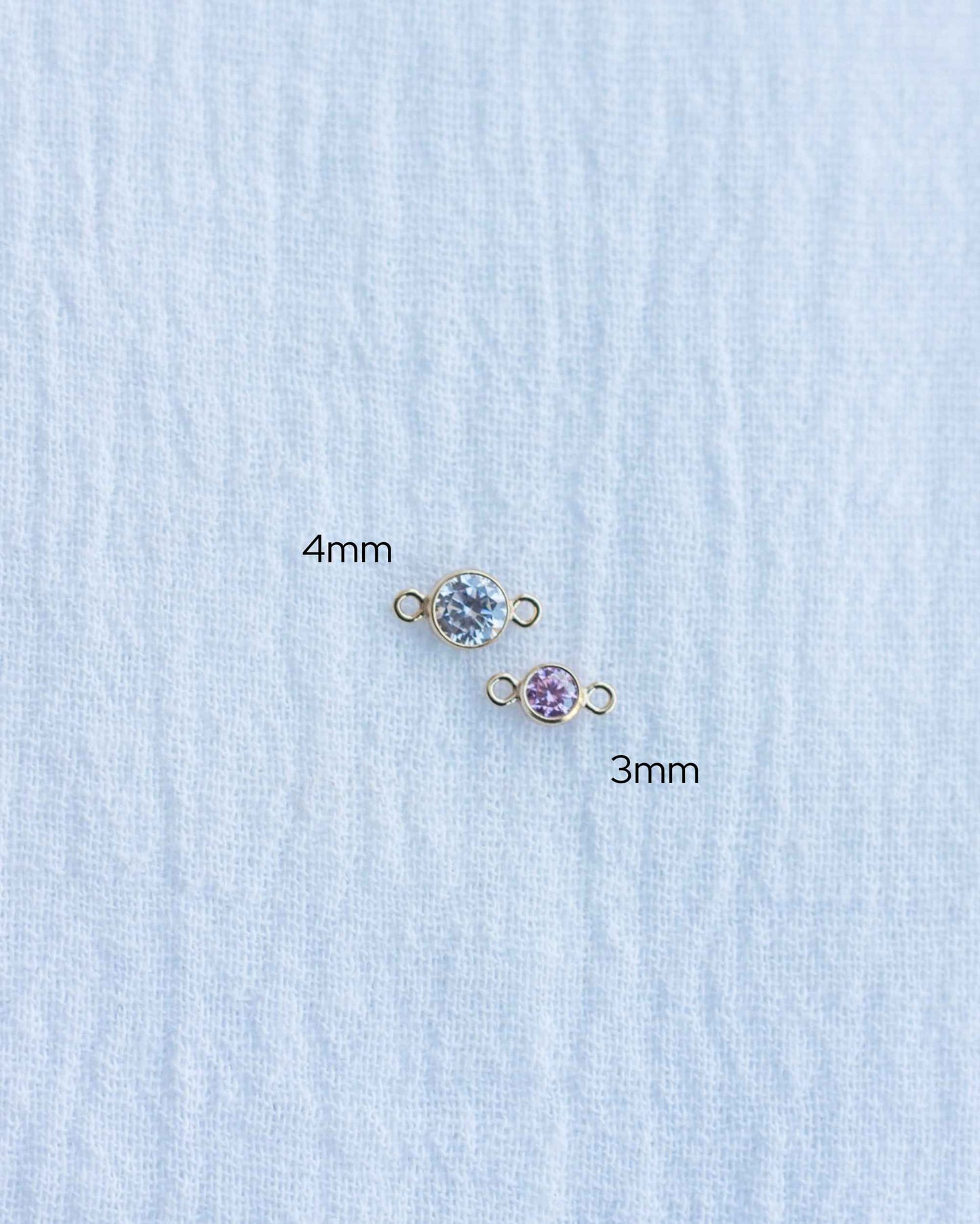 3mm Birthstone Connector, CN115