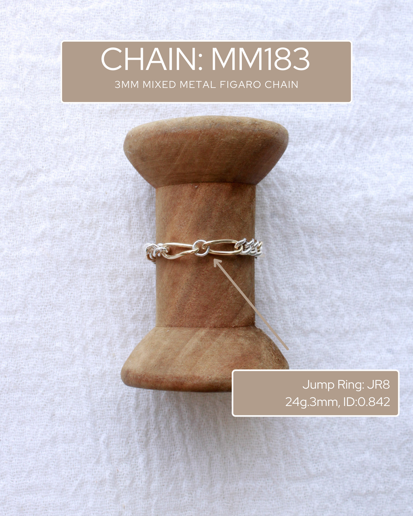 3mm Mixed Metal Figaro 3+1 chain, MM183