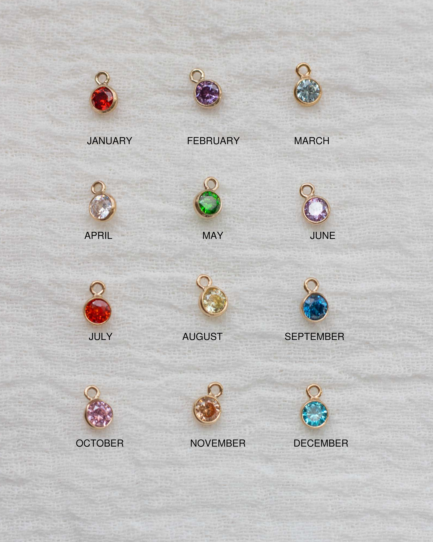 3mm Birthstone Charm, CH29
