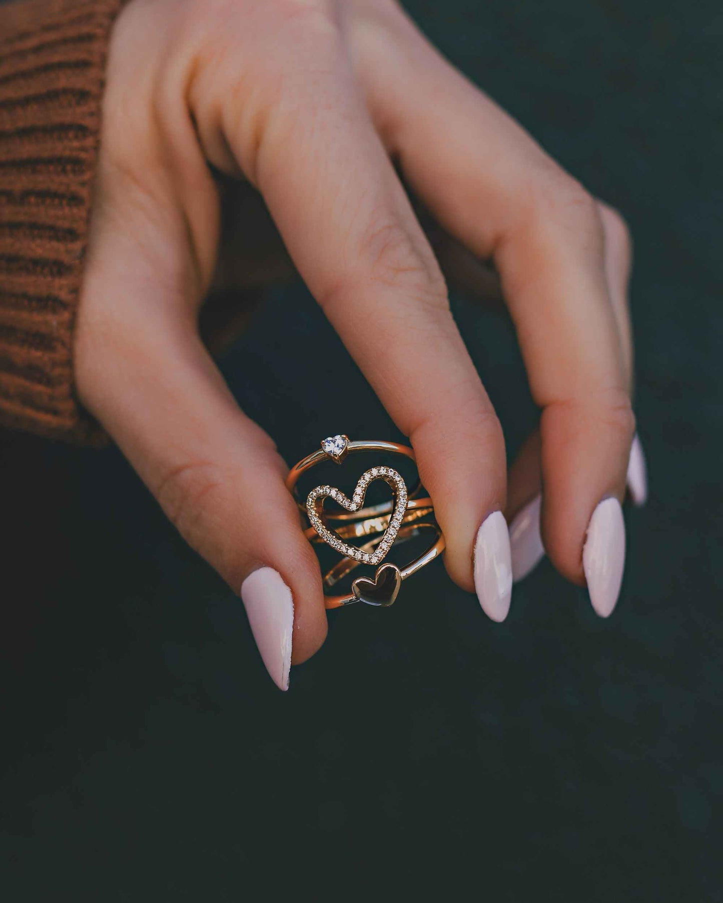 Tiny Heart Cubic Zirconia Ring, R05