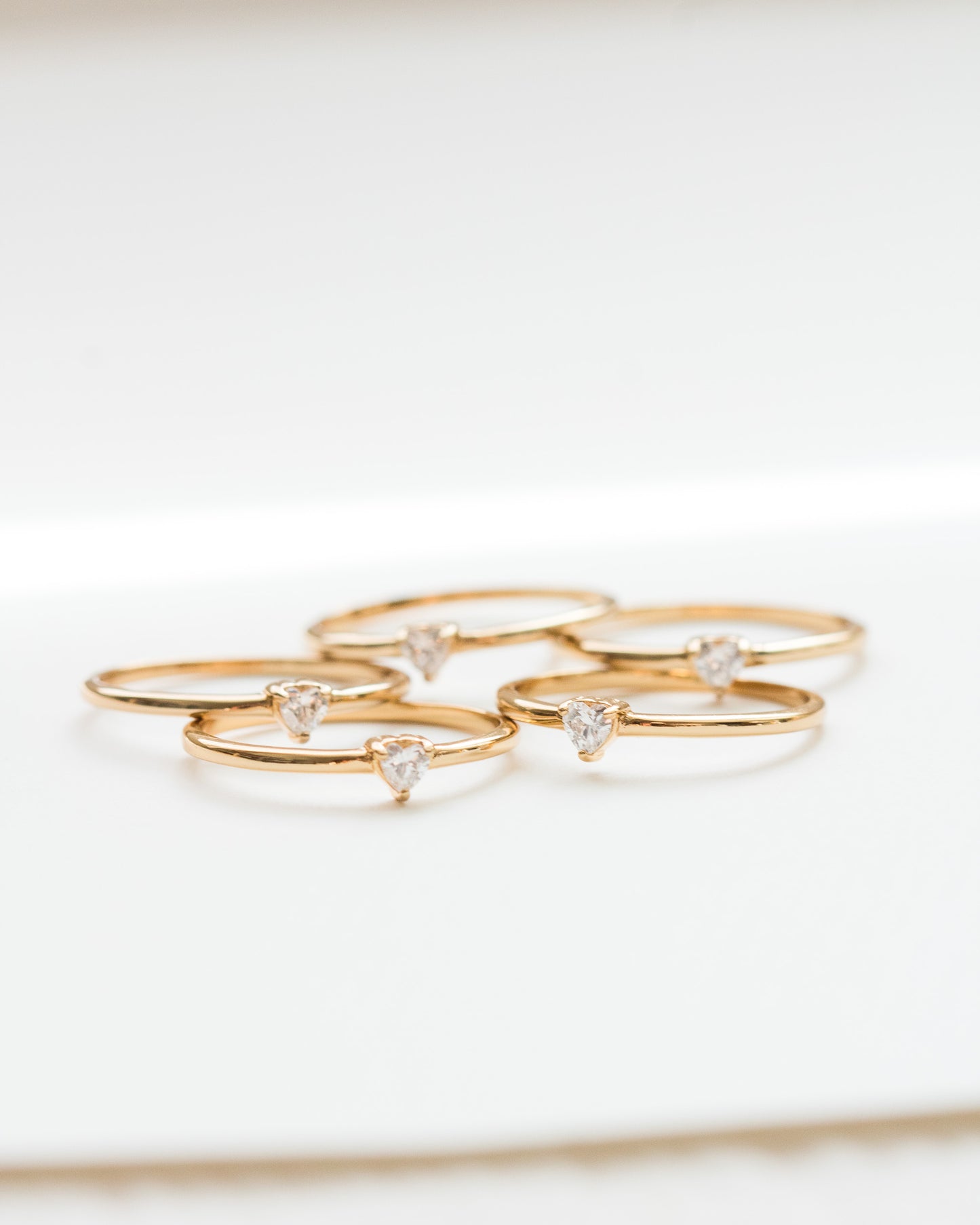 Tiny Heart Cubic Zirconia Ring, R05