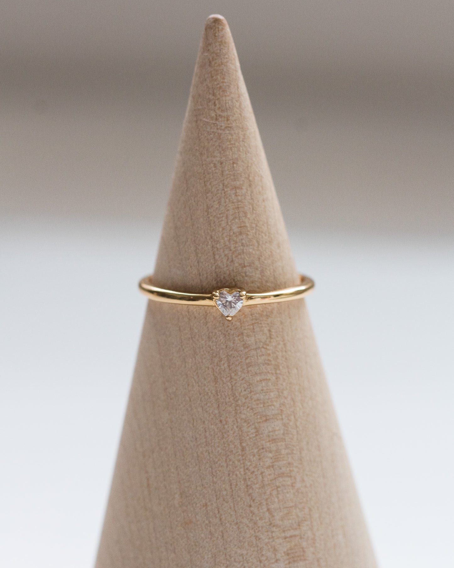 Tiny Heart Cubic Zirconia Ring, R05