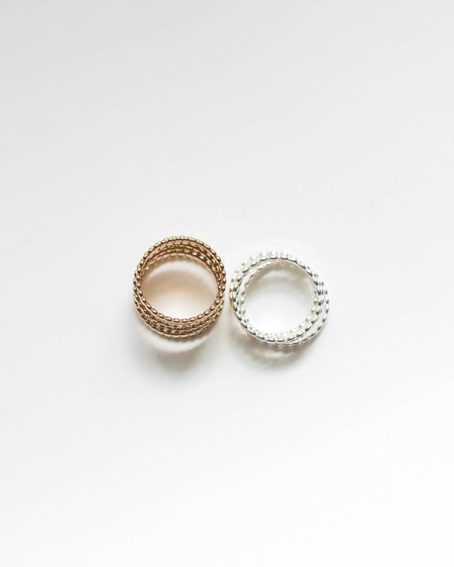 Beaded Flat Stacking Rings, R17