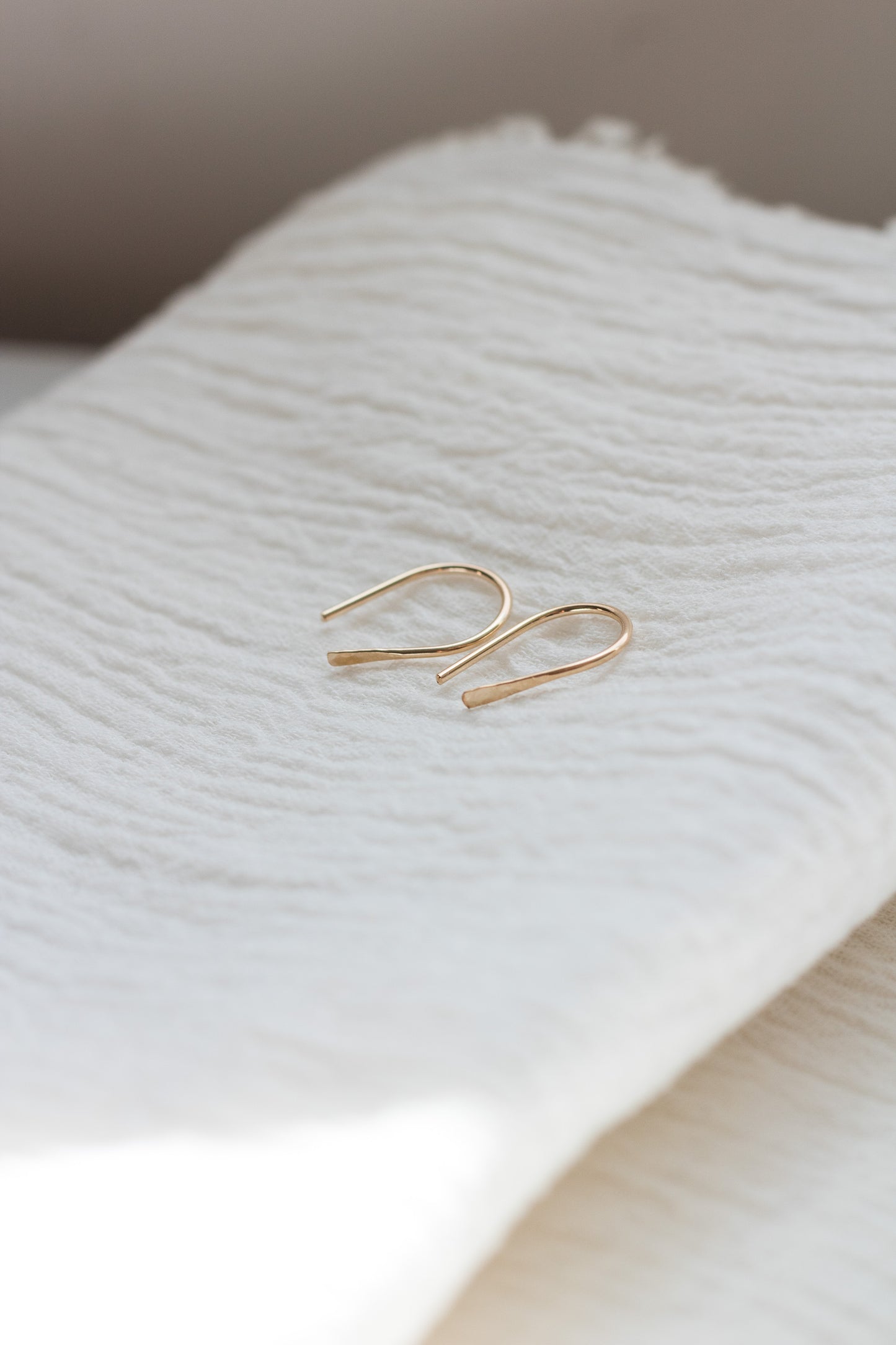 12mm Hammered Horseshoe Earrings, E08