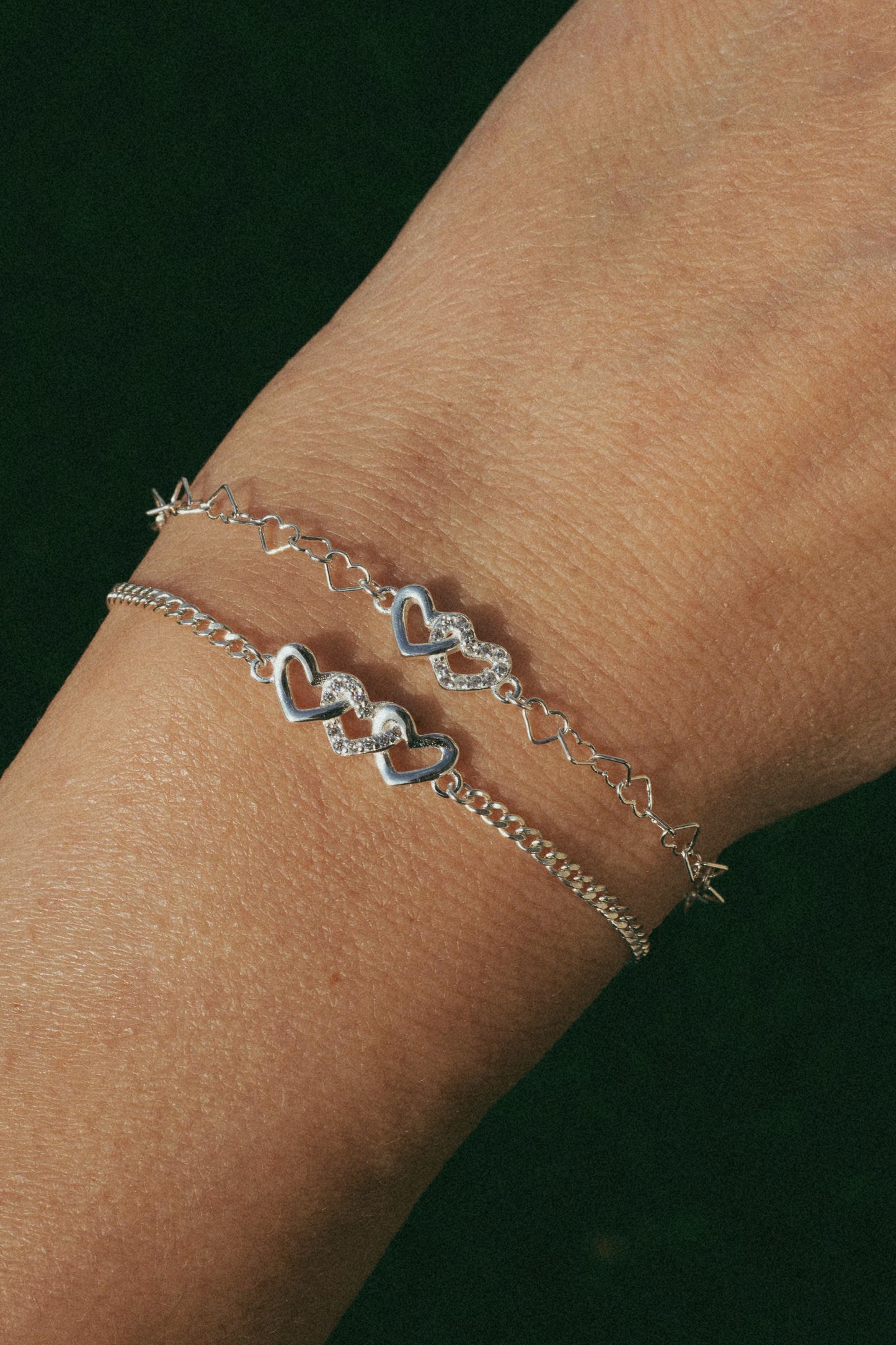 Interlocking Hearts with CZ Connector, CN16