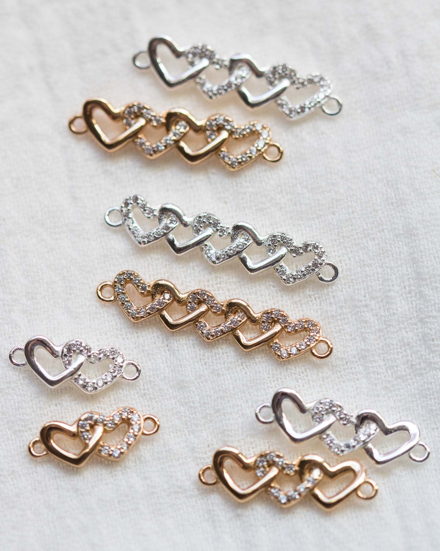 Interlocking Hearts with CZ Connector, CN16