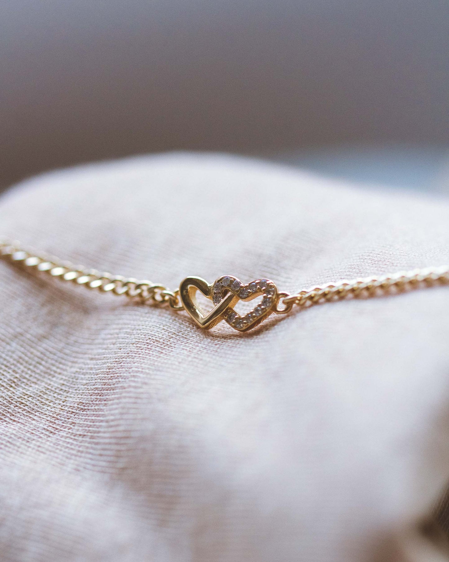 Interlocking Hearts with CZ Connector, CN16