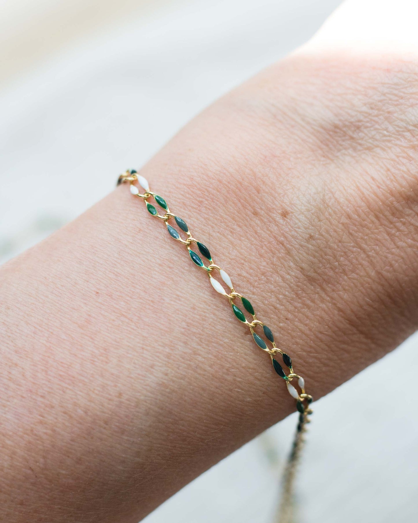 Green Multi Color Enamel Chain, GP103