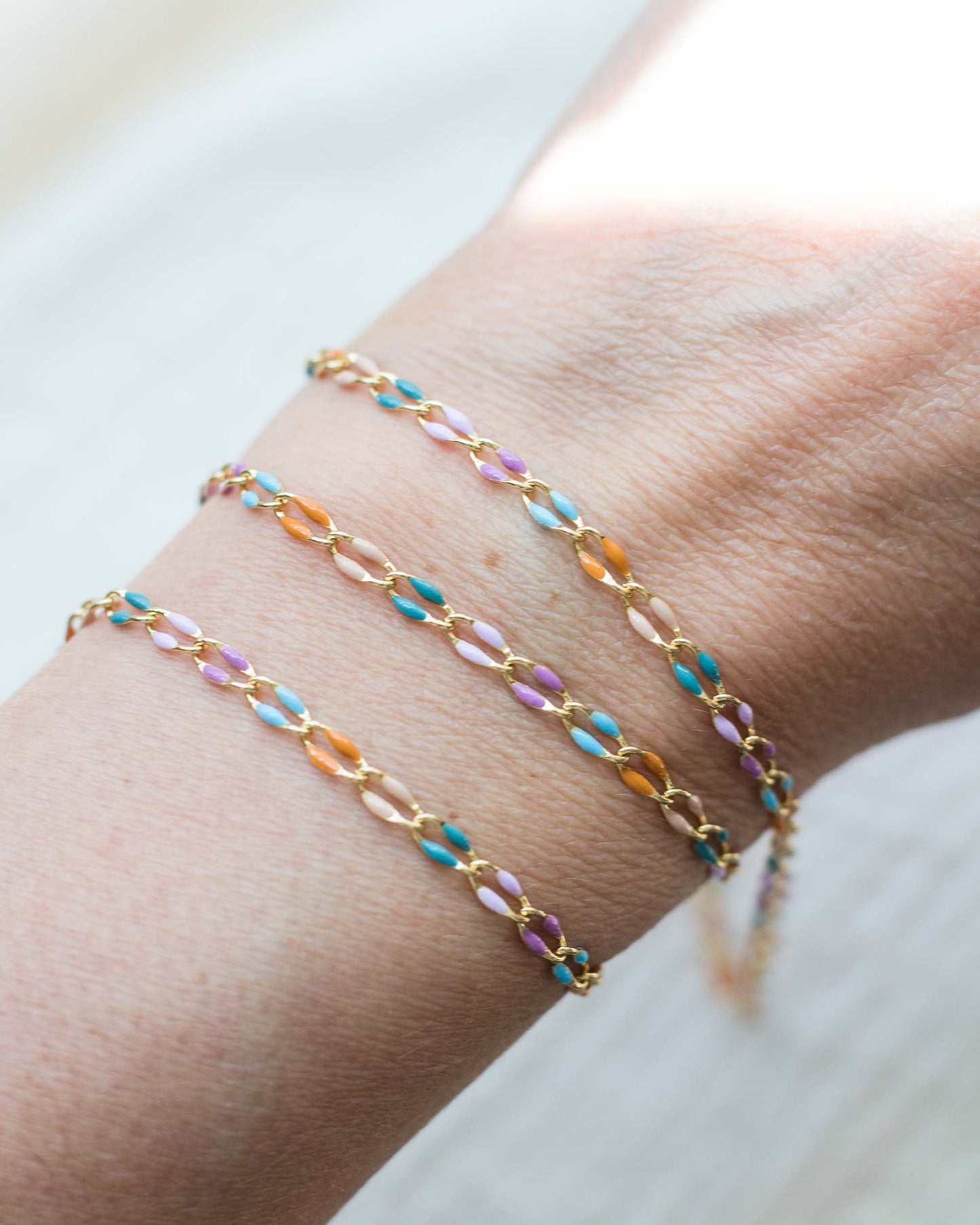 Multi Color Enamel Chain, GP105