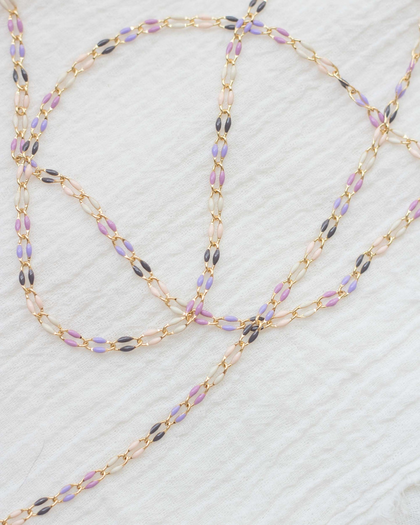 Lavender Multi Color Enamel Chain, GP102