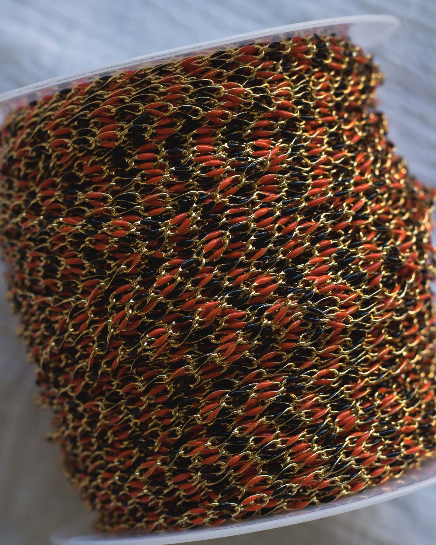 Black and Orange Enamel Chain, GP129
