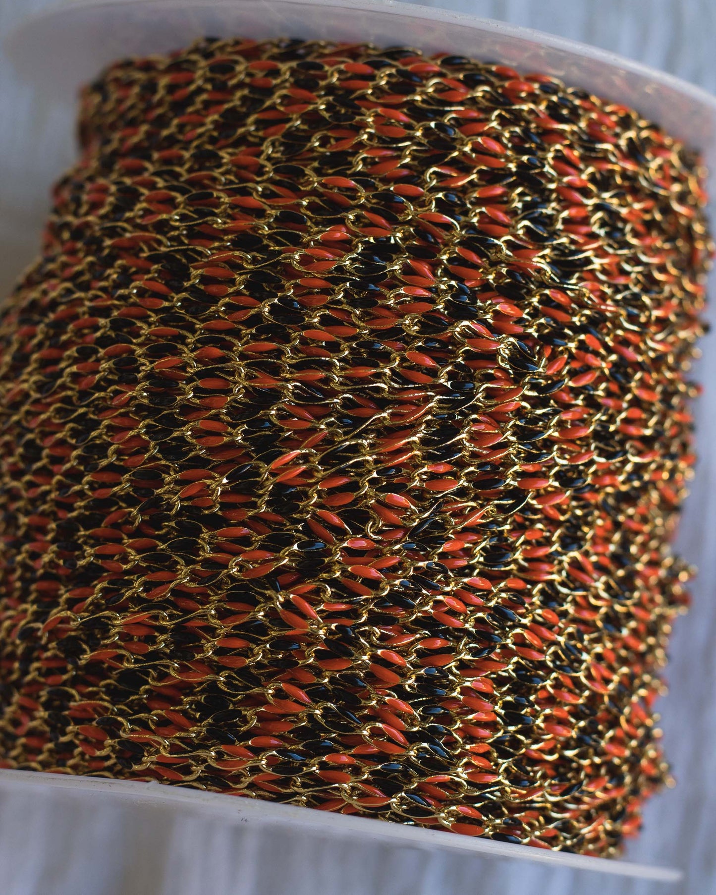 Black and Orange Enamel Chain, GP129