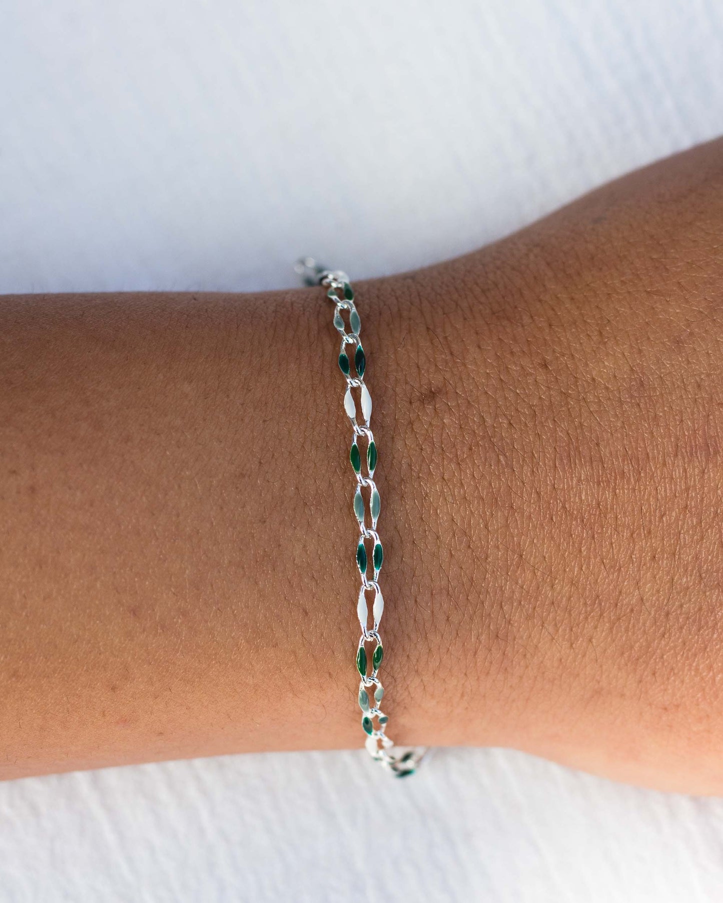 Green Multi Color Enamel Chain, SP103