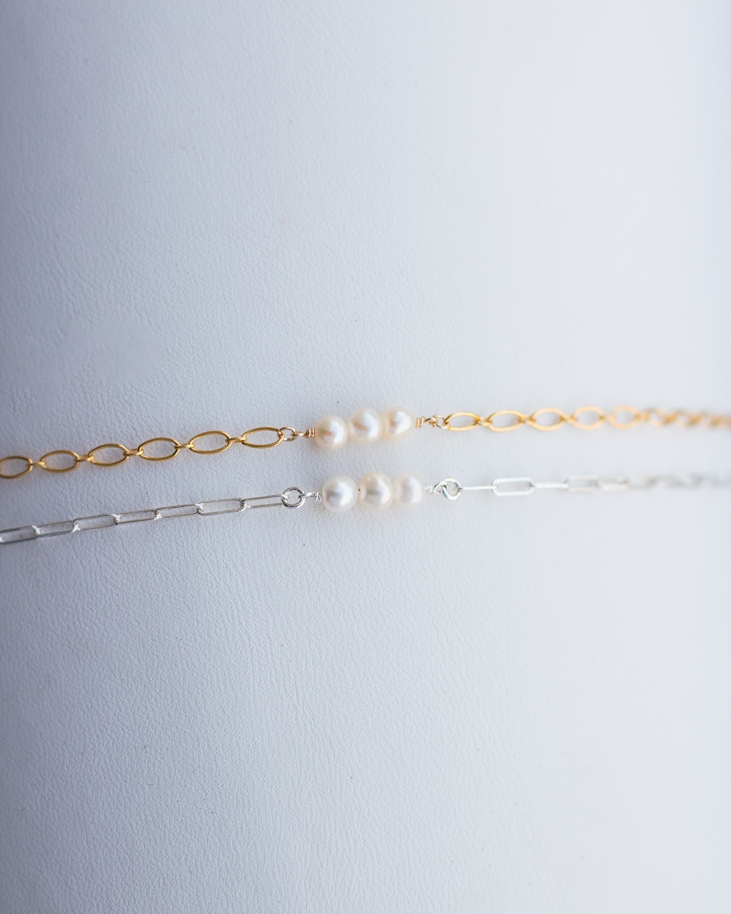Pearl Connector with 3 Freshwater Pearls, CN120