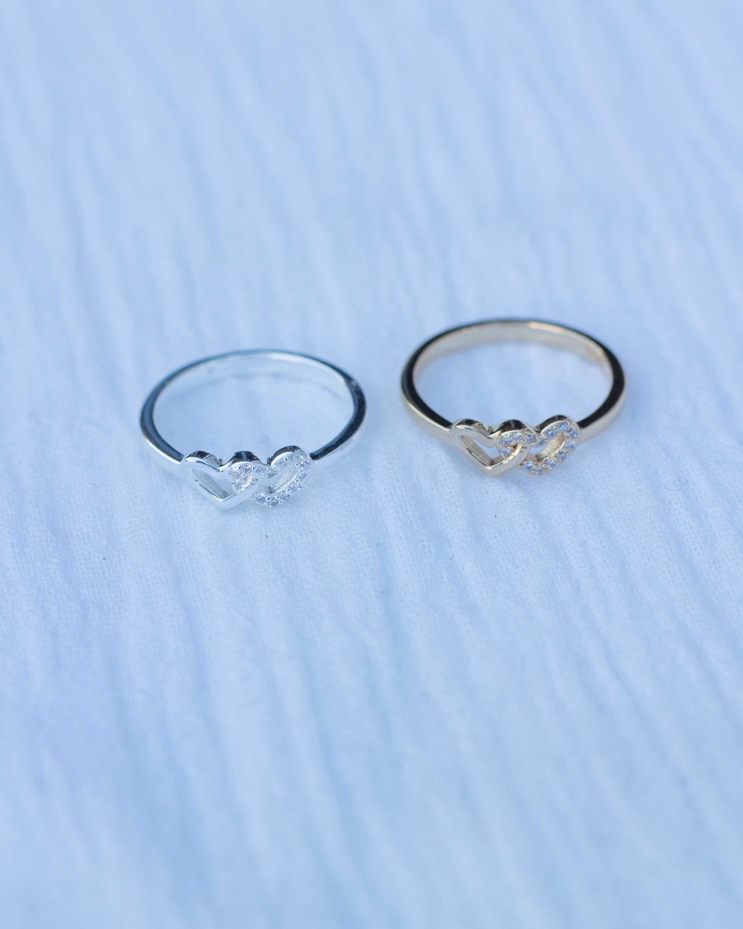 Linked Hearts With Cubic Zirconia Ring, R35
