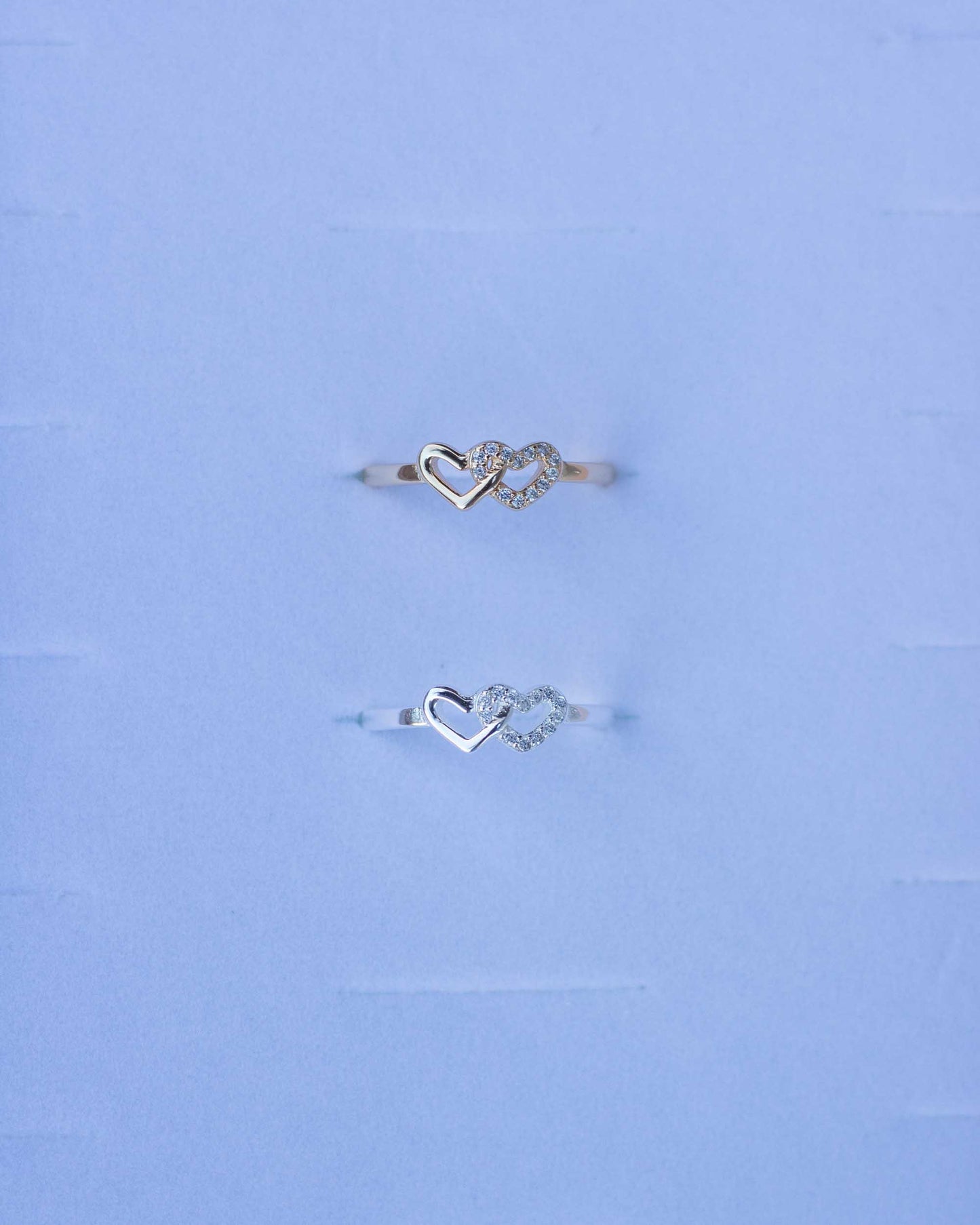Linked Hearts With Cubic Zirconia Ring, R35
