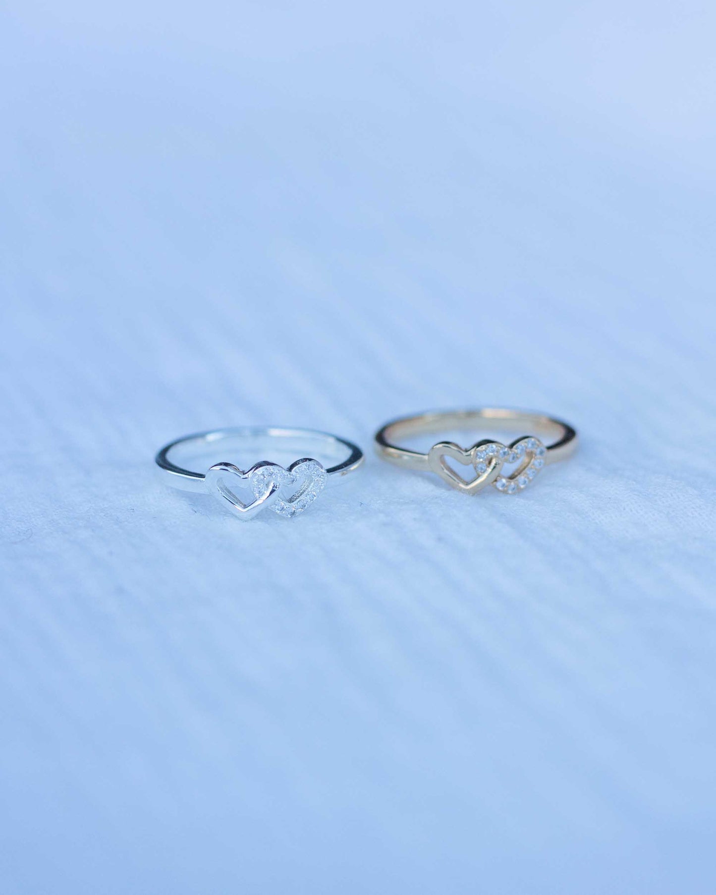 Linked Hearts With Cubic Zirconia Ring, R35