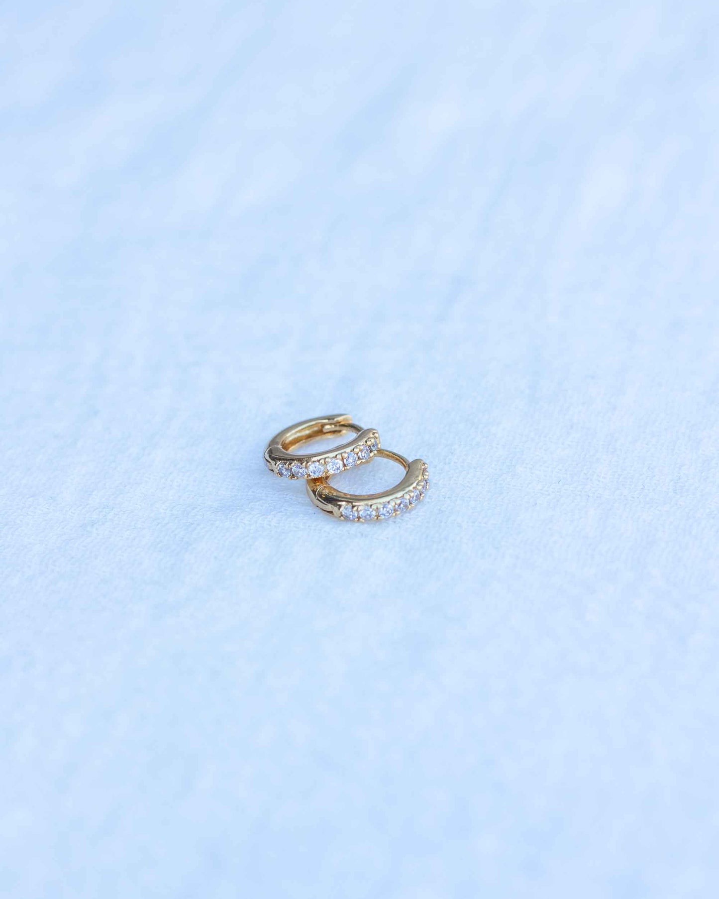 10.5mm Pave Hoop Earrings, E3