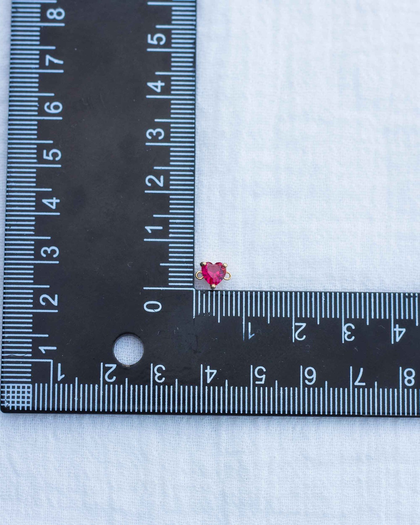 Red Ruby Heart Connector, CN132