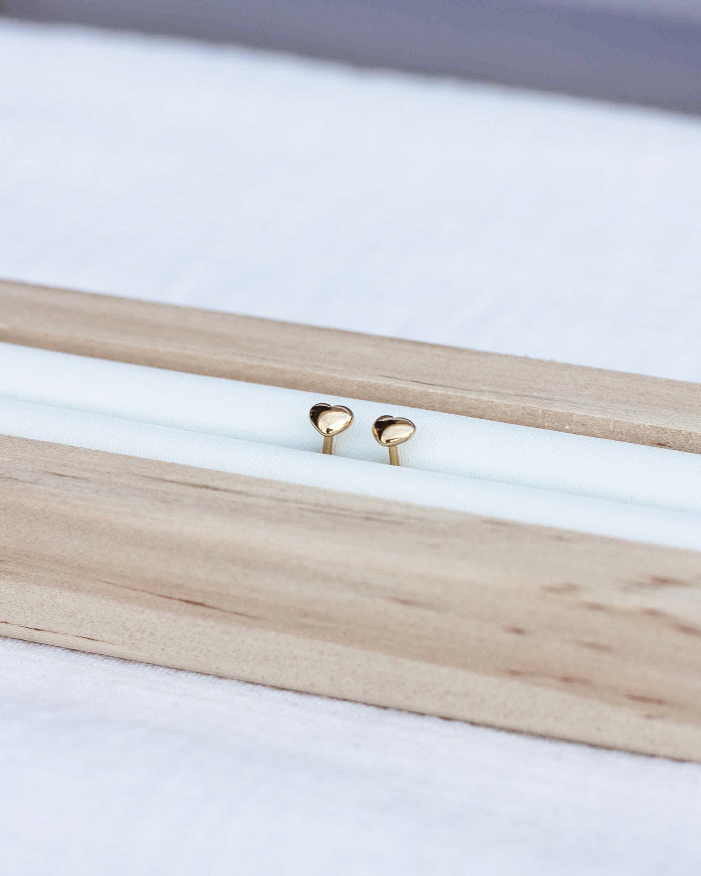 4mm Dome Puff Heart Stud Earrings, E30