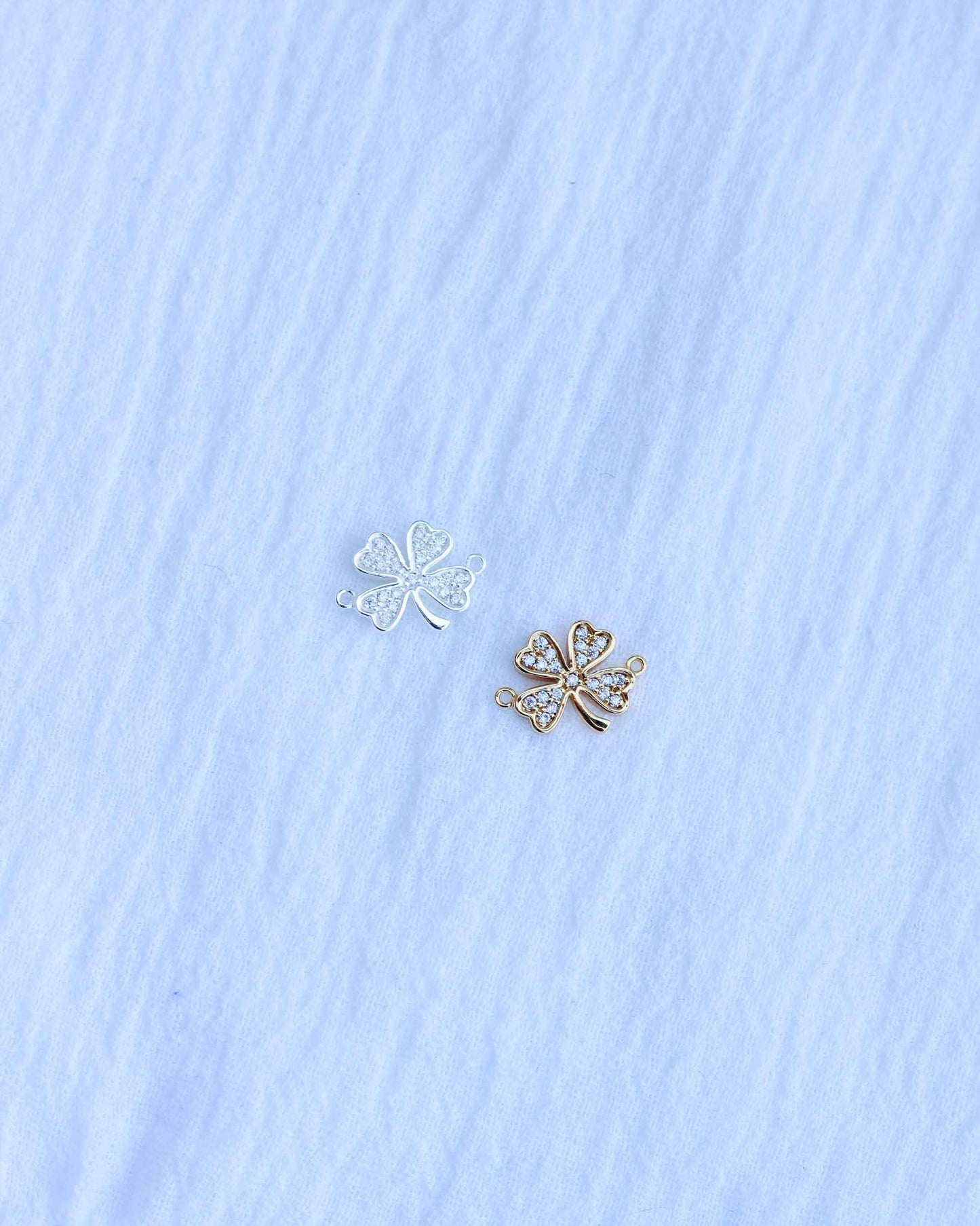 Four Leaf Clover CZ Connector, CN147