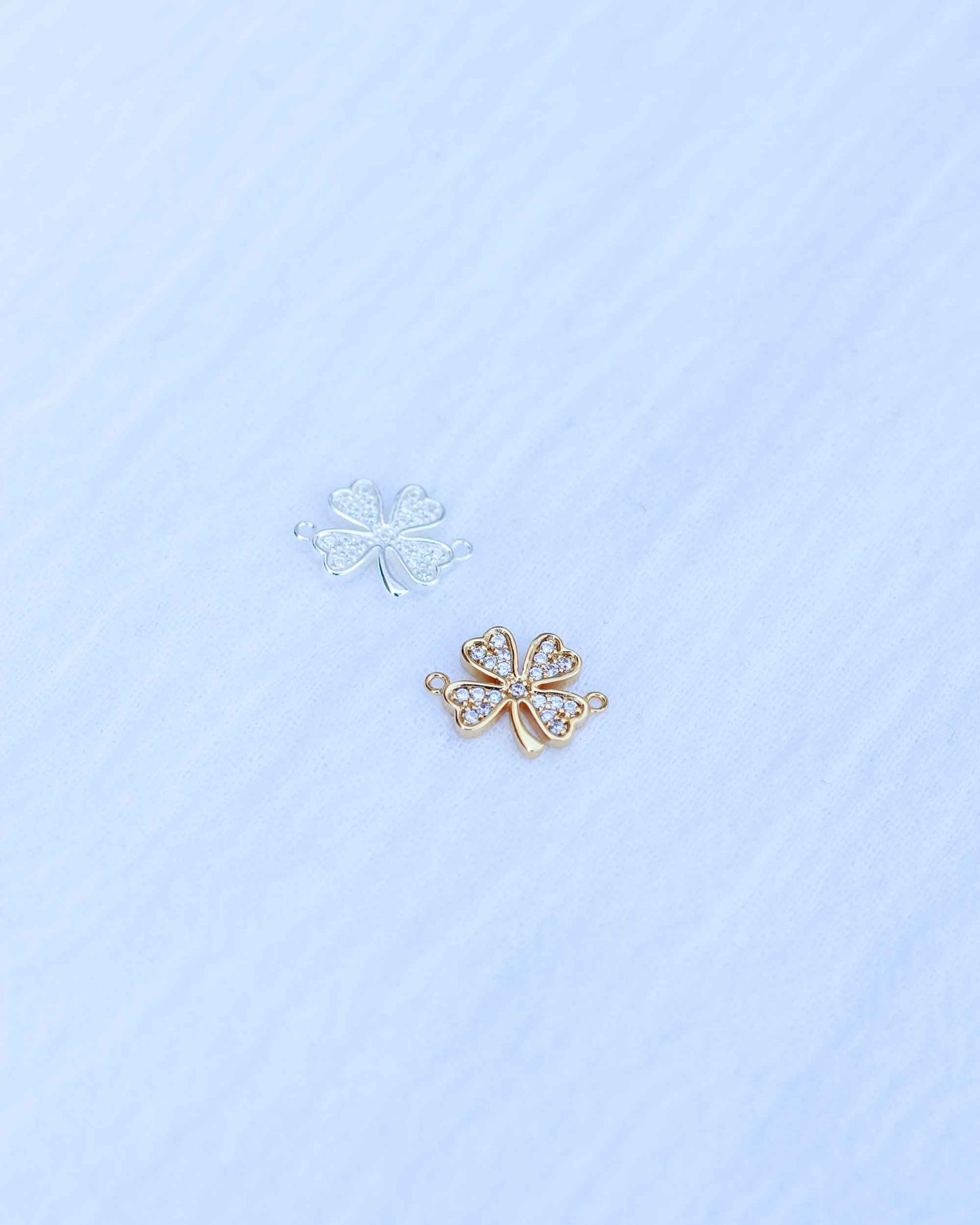 Four Leaf Clover CZ Connector, CN147