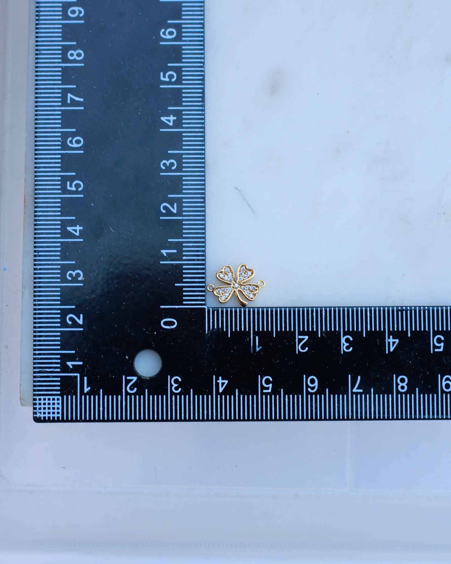 Four Leaf Clover CZ Connector, CN147