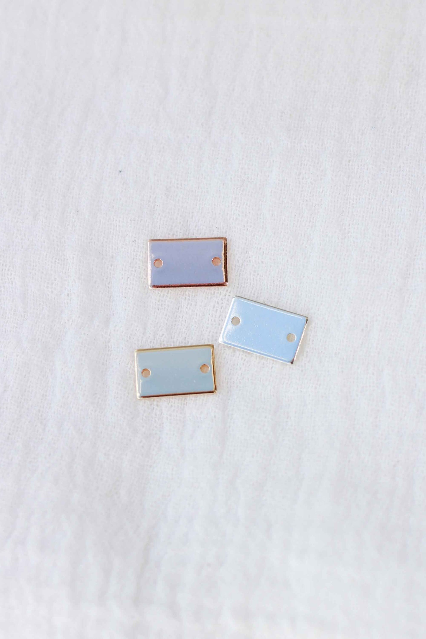 10x6mm Mini Rectangle Blank with Two Holes, B24