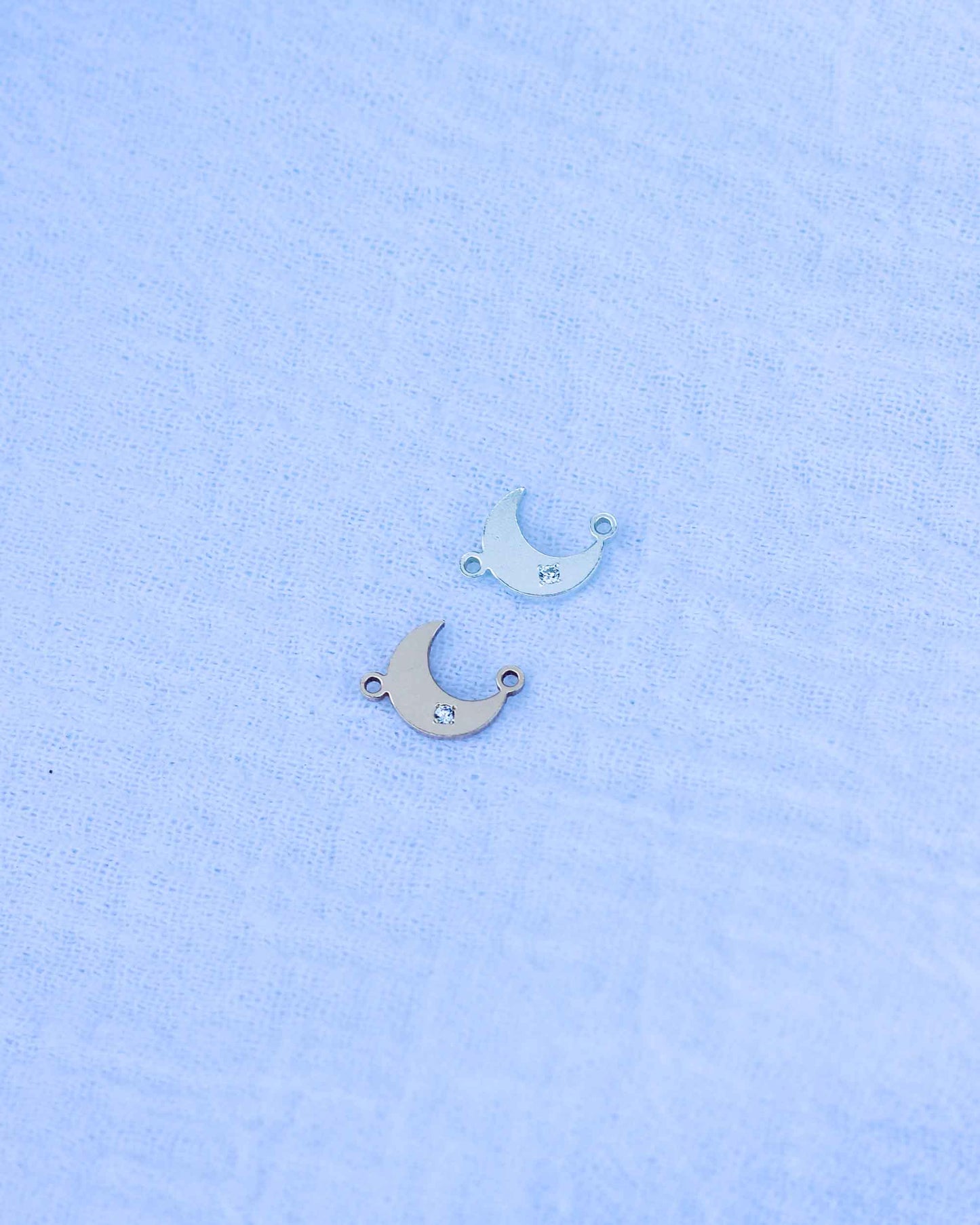 Moon with Tiny CZ Connector, CN189