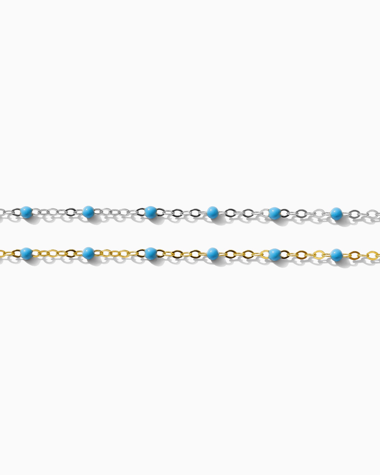 1.7mm Flat Cable Chain with Blue Dots, G74, S74