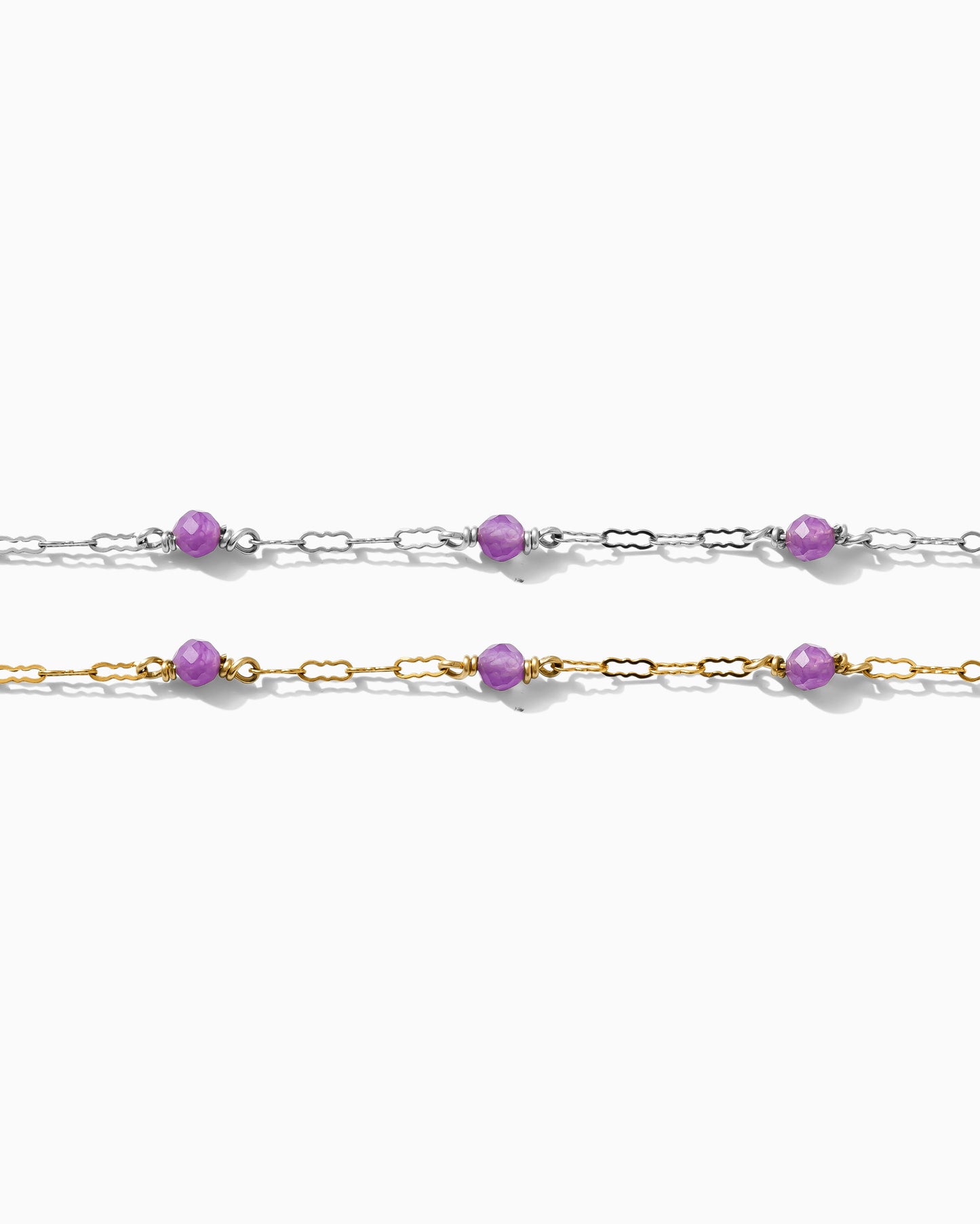 Genuine Amethyst 1.4mm Krinkle Chain, G91