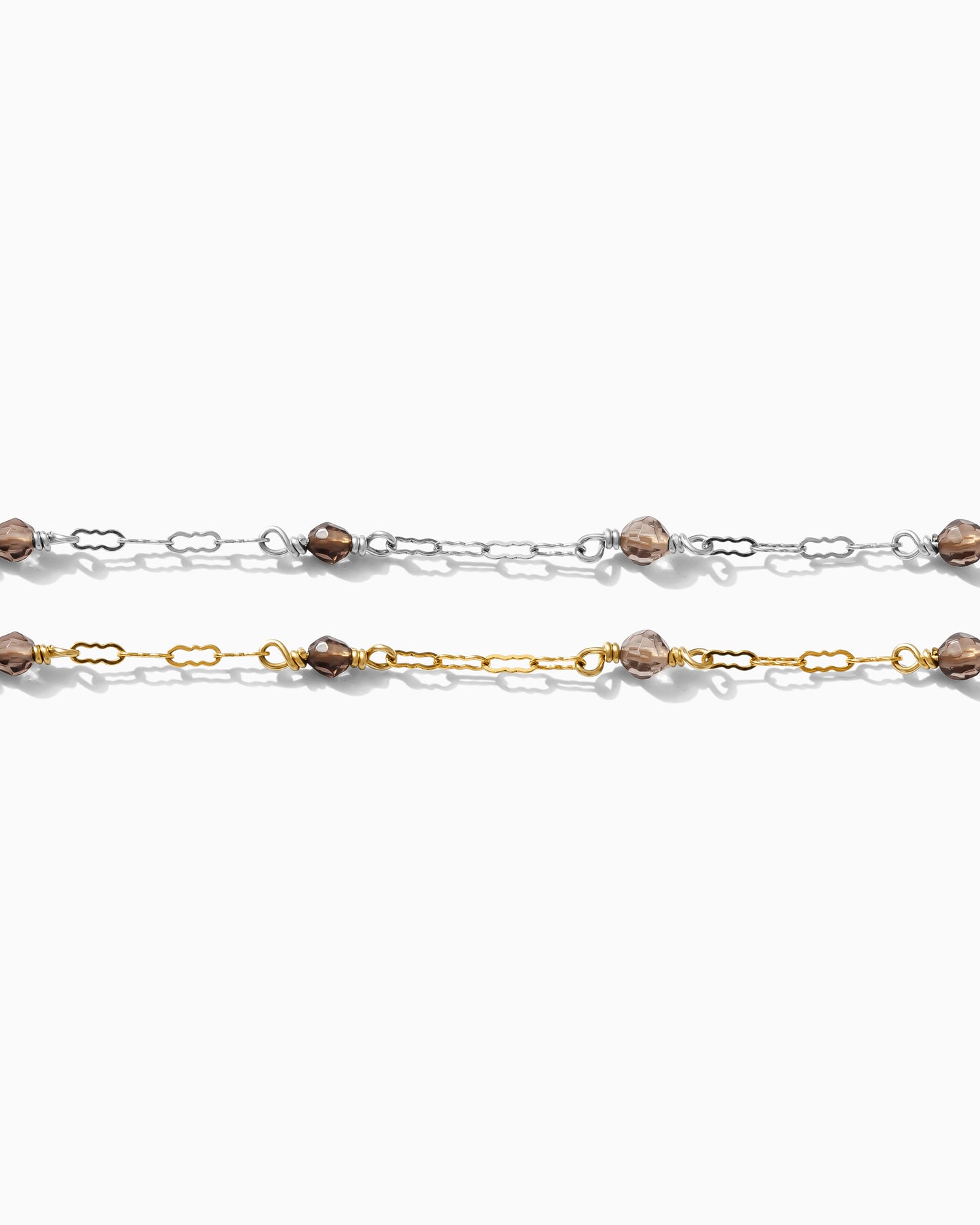 Smokey Quartz with Crinkle Chain, G92