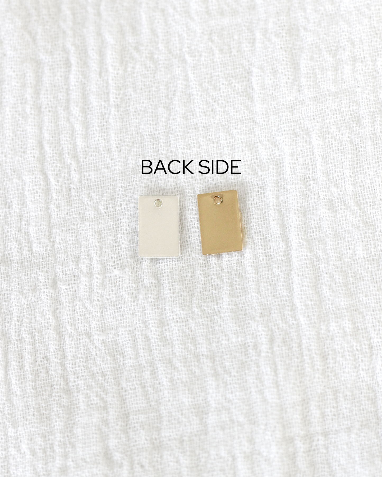 10x6mm Mini Rectangle Blank with One Hole, B86