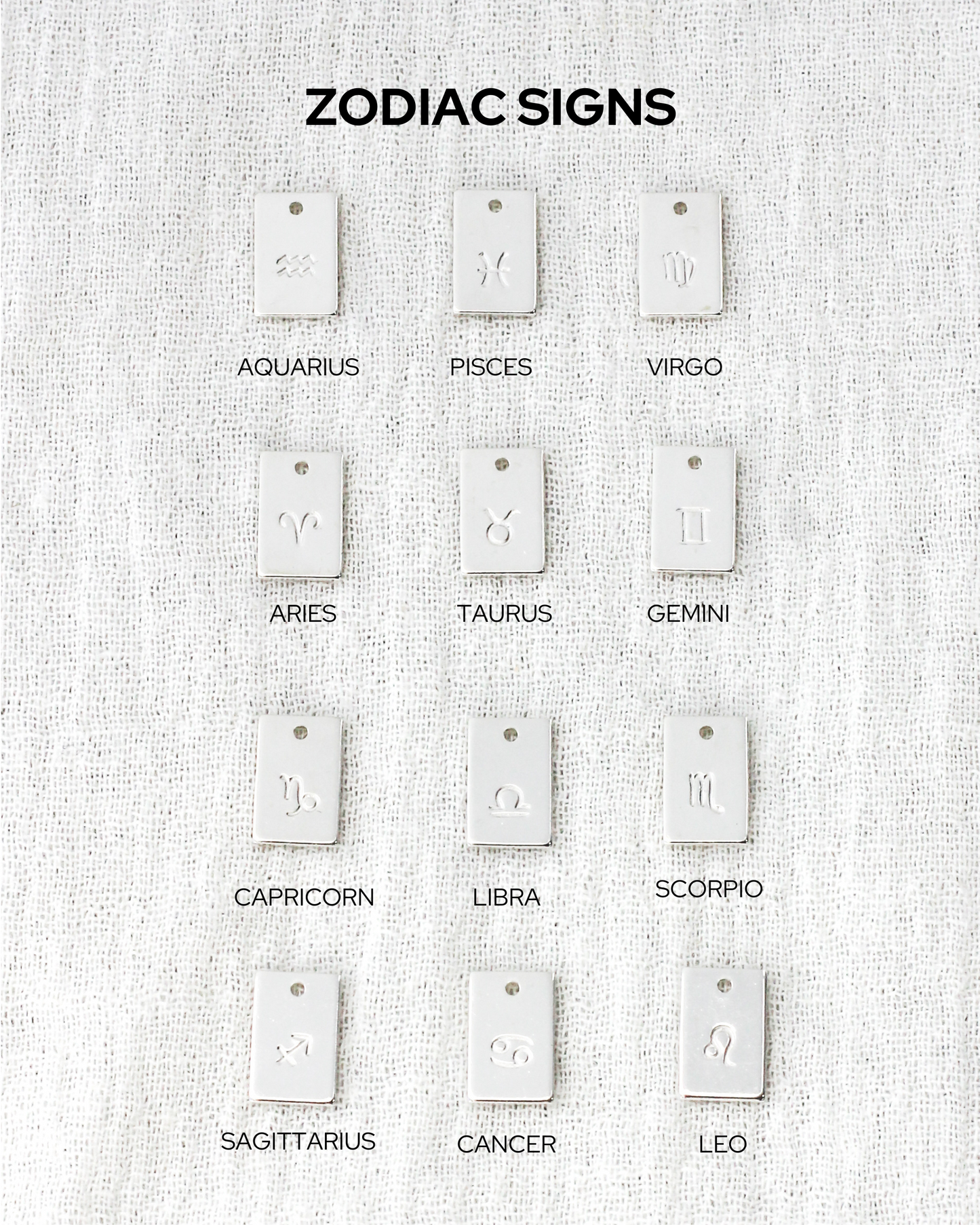 Zodiac Signs Rectangle Charm, CH266