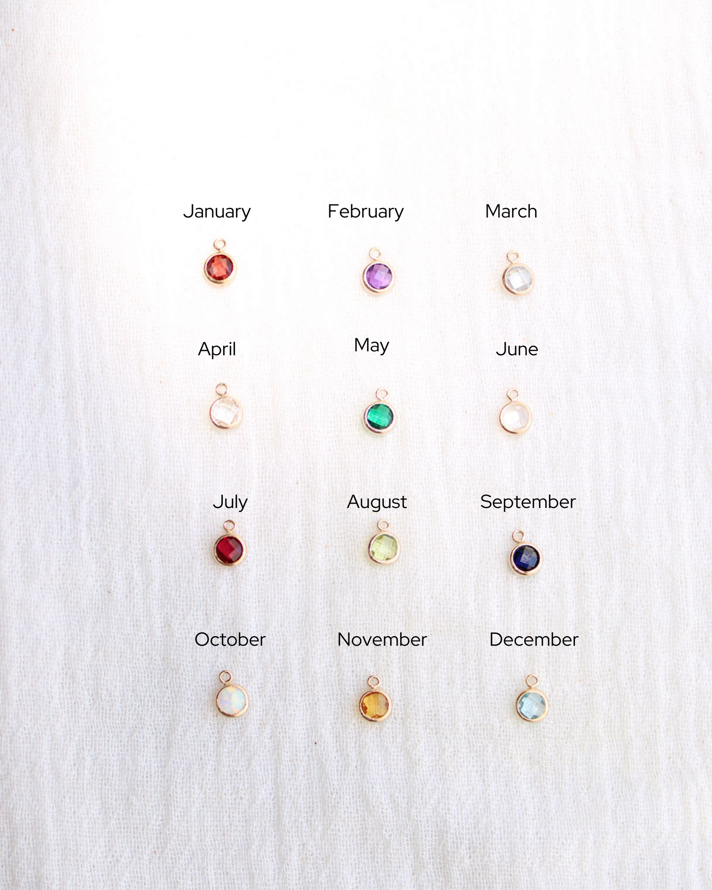 4mm Genuine Birthstone Charm