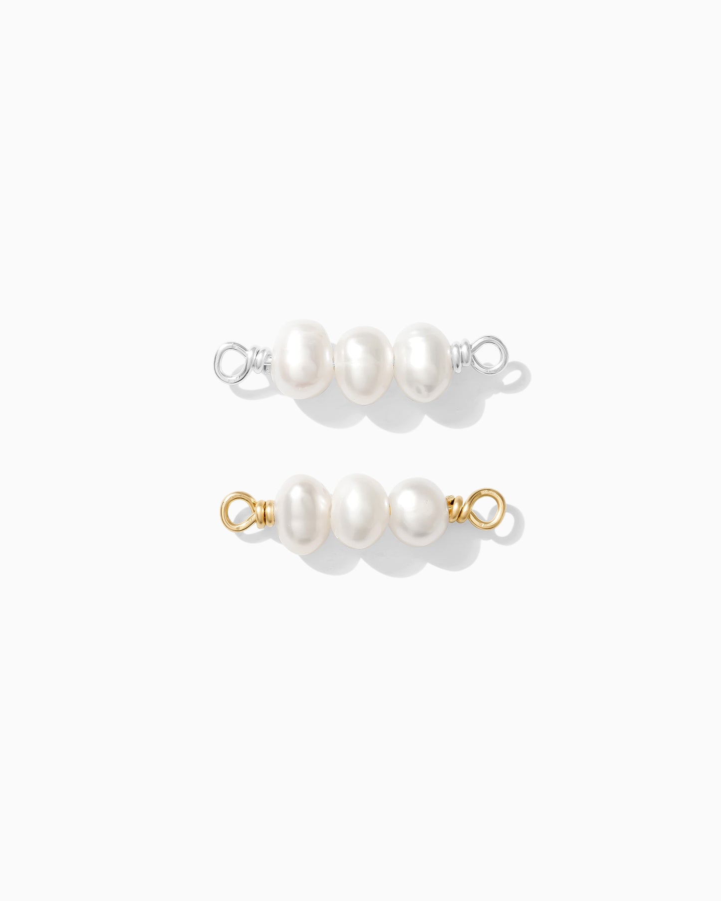 Pearl Connector with 3 Freshwater Pearls, CN120