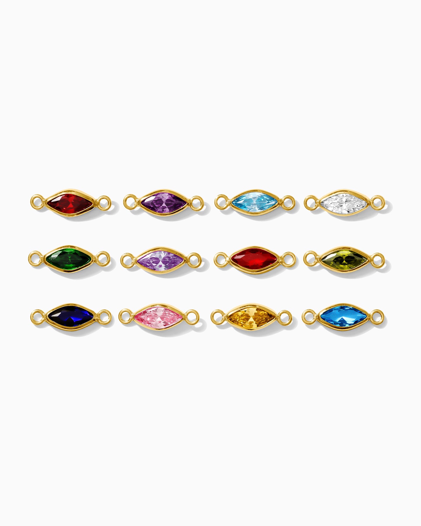 3mm CZ Marquise Birthstone Connector, CN306