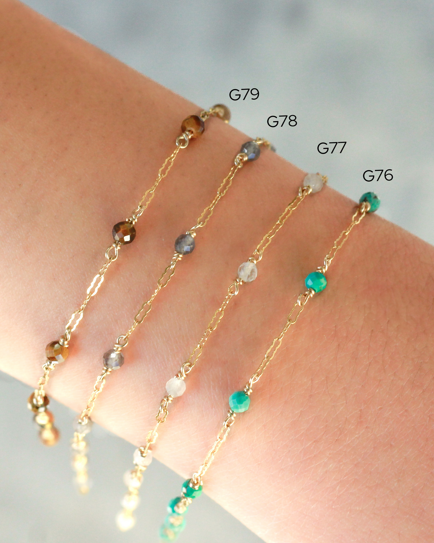 Genuine Labradorite Crinkle Chain, S78, G78