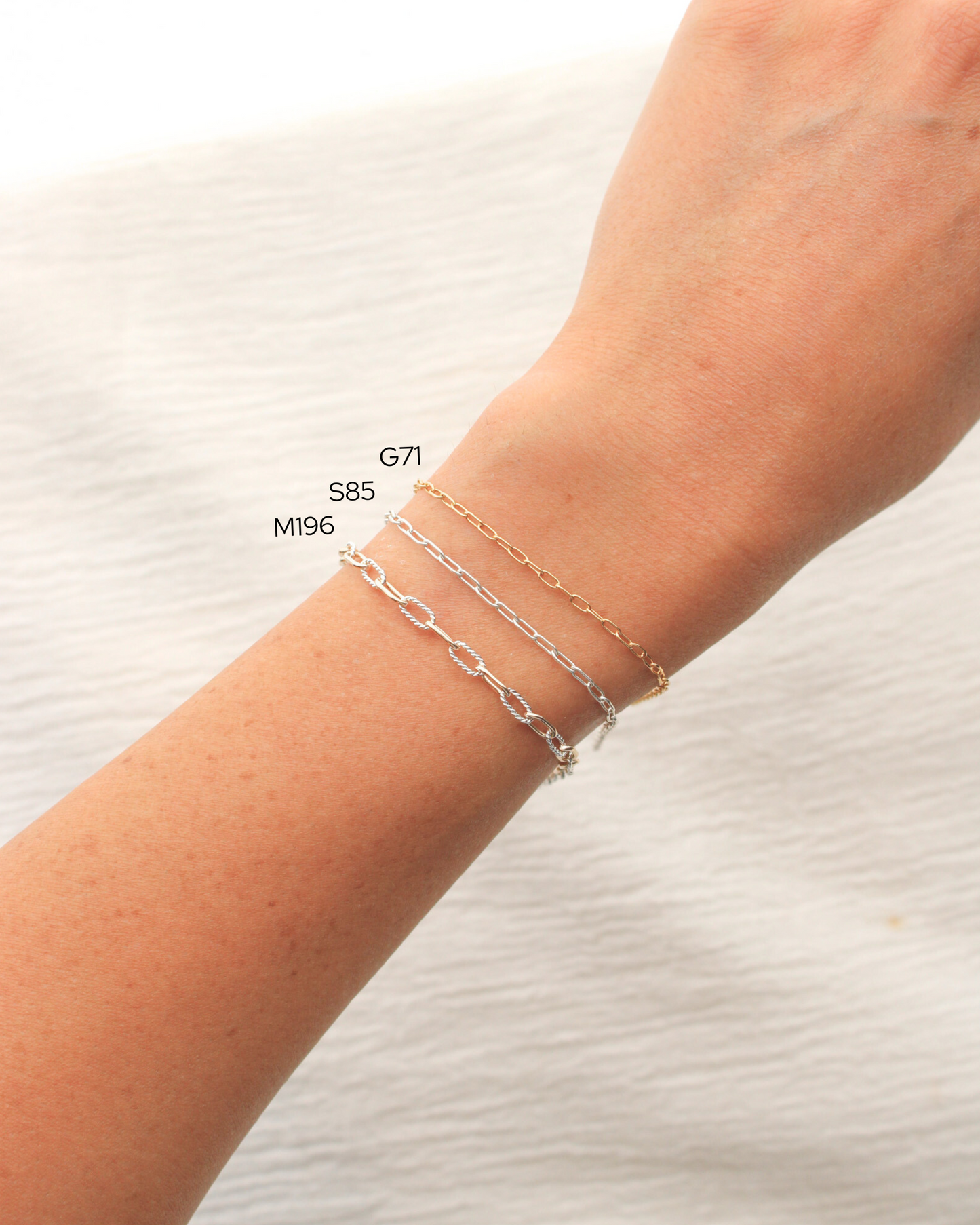 3mm Alternate Twisted Paperclip Mixed Metal Chain, M196