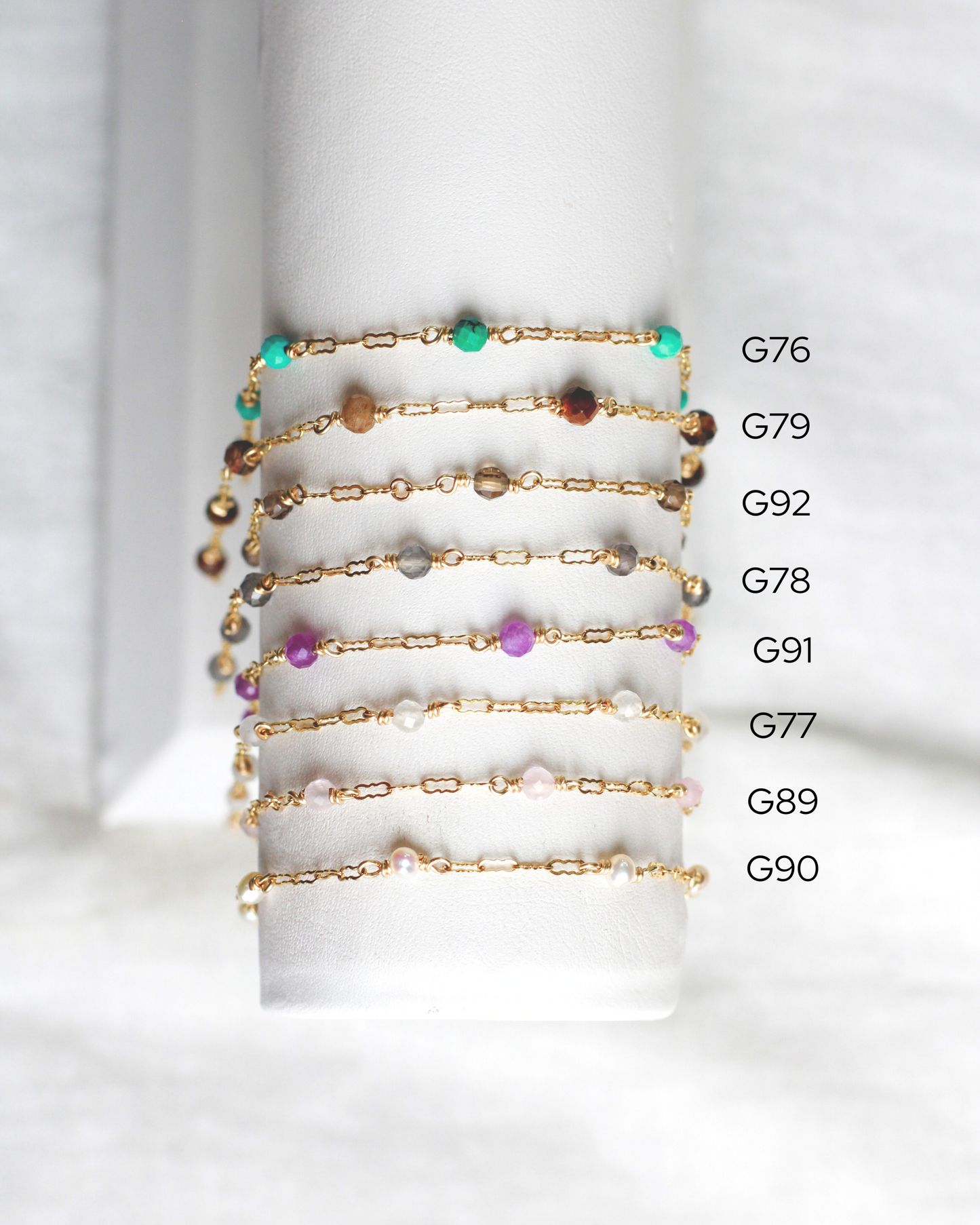Genuine Amethyst 1.4mm Krinkle Chain, G91