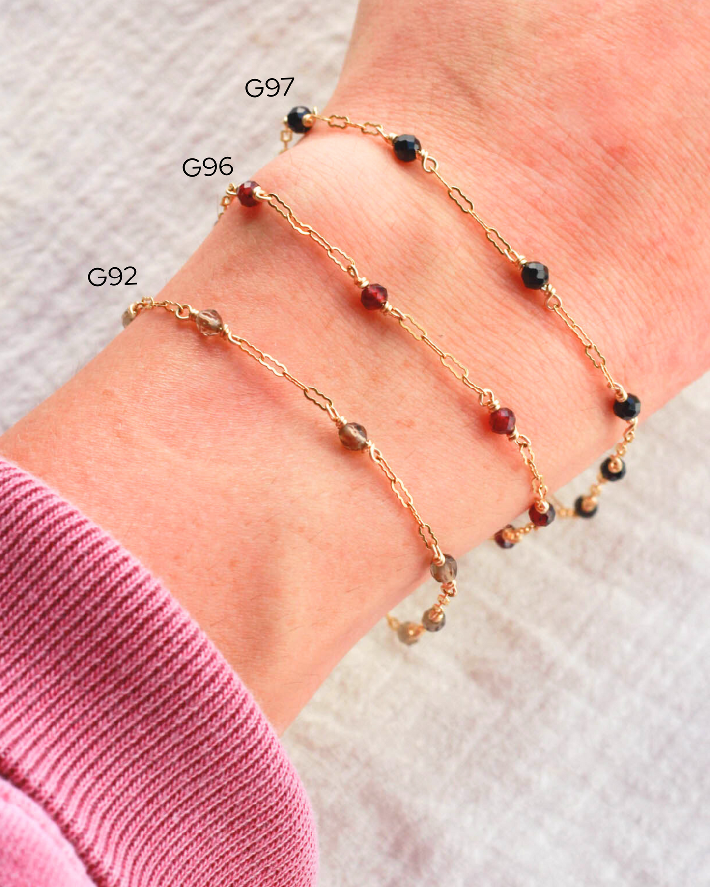 Smokey Quartz with Crinkle Chain, G92