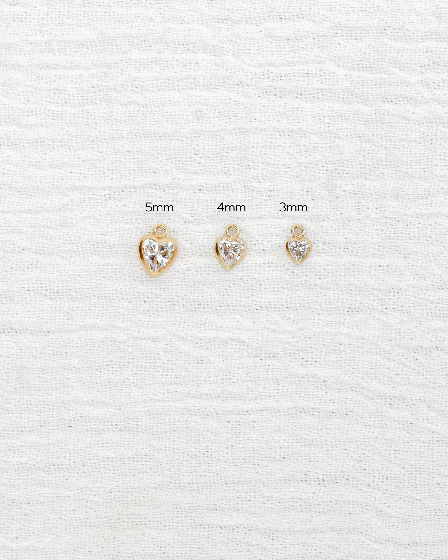 4mm CZ Heart Charm, CH263