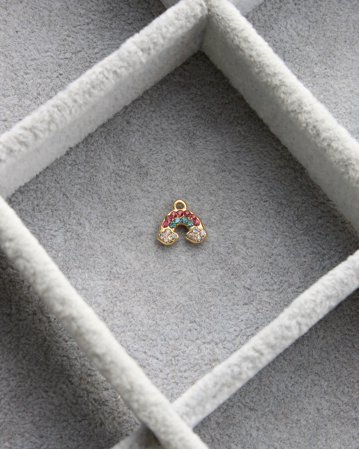 9mm Multicolor CZ Rainbow PVD Charm, CH489