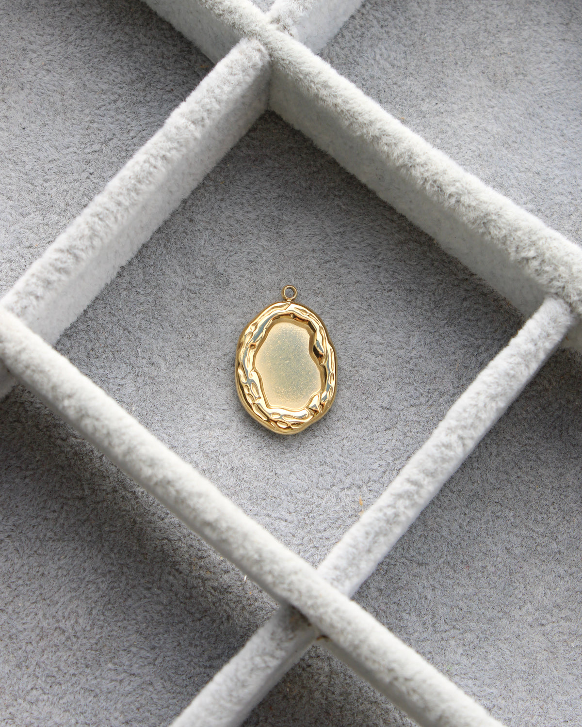 23mm Textured Oval PVD Charm, CH498
