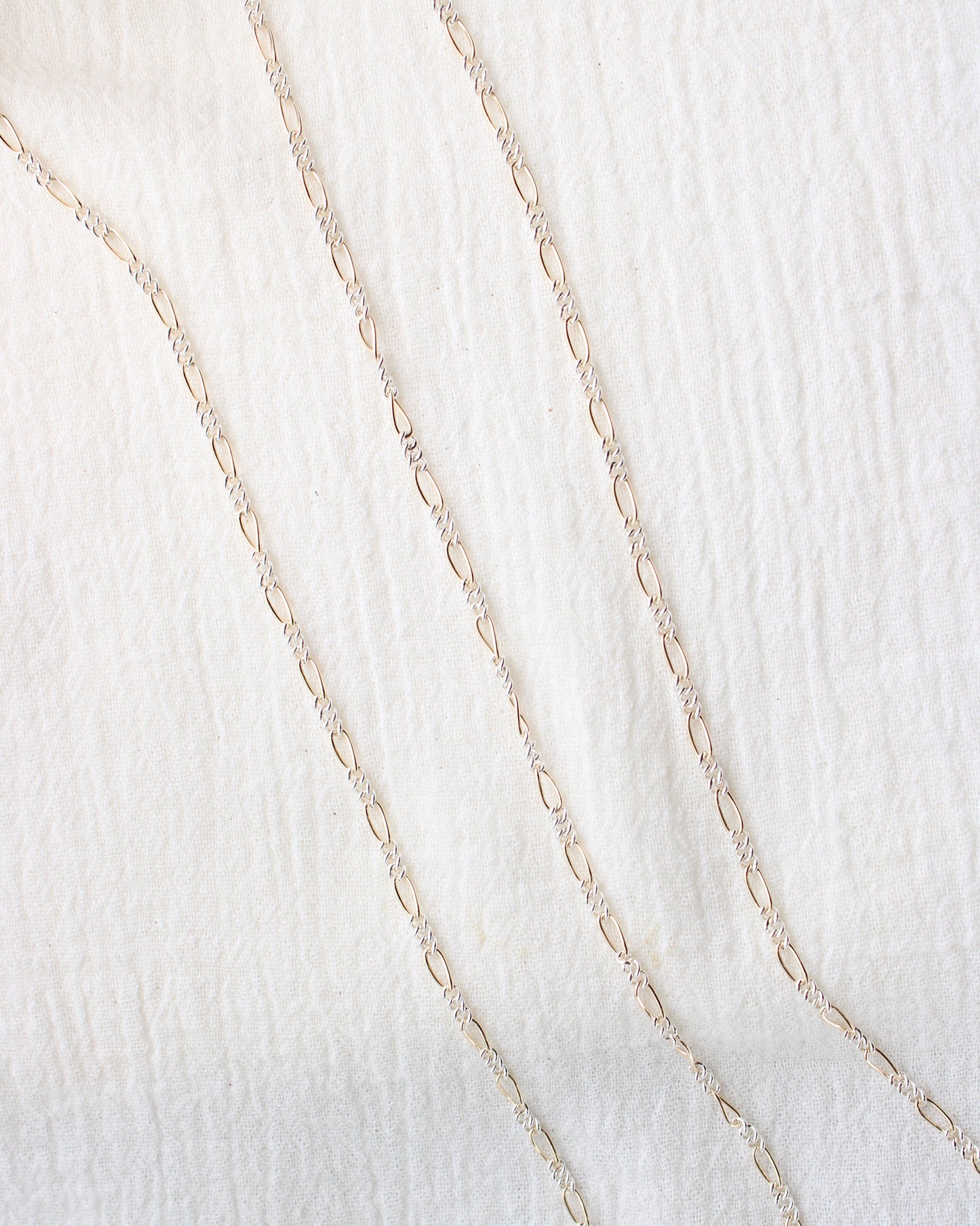 2.3mm Figaro Mixed Metal Chain, M191