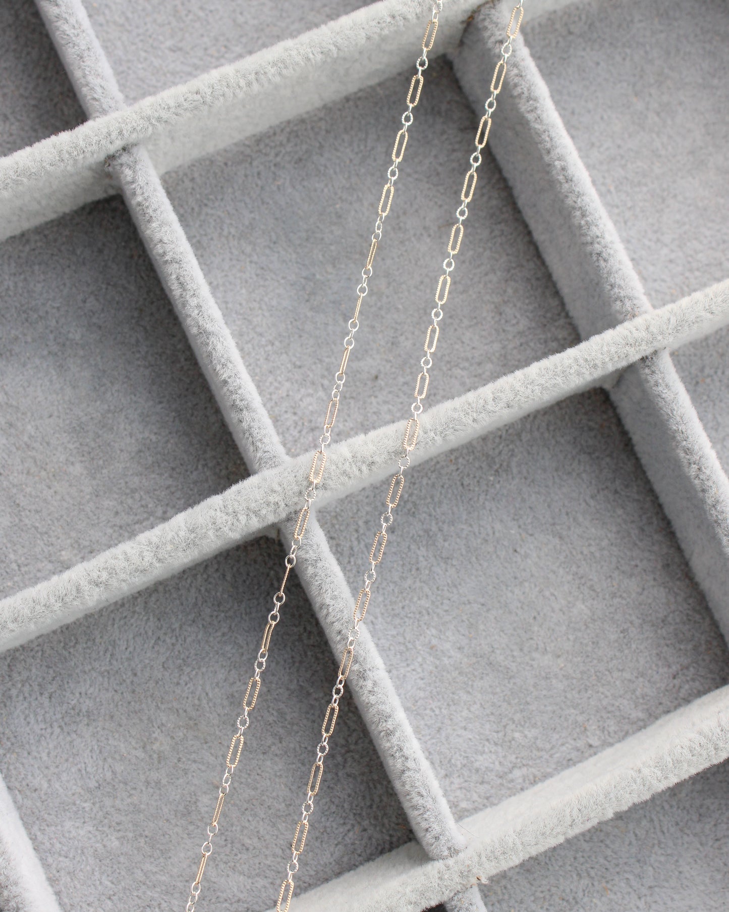 1.6mm Patterned Long and Short 1+3 Mixed Metal Chain, M201