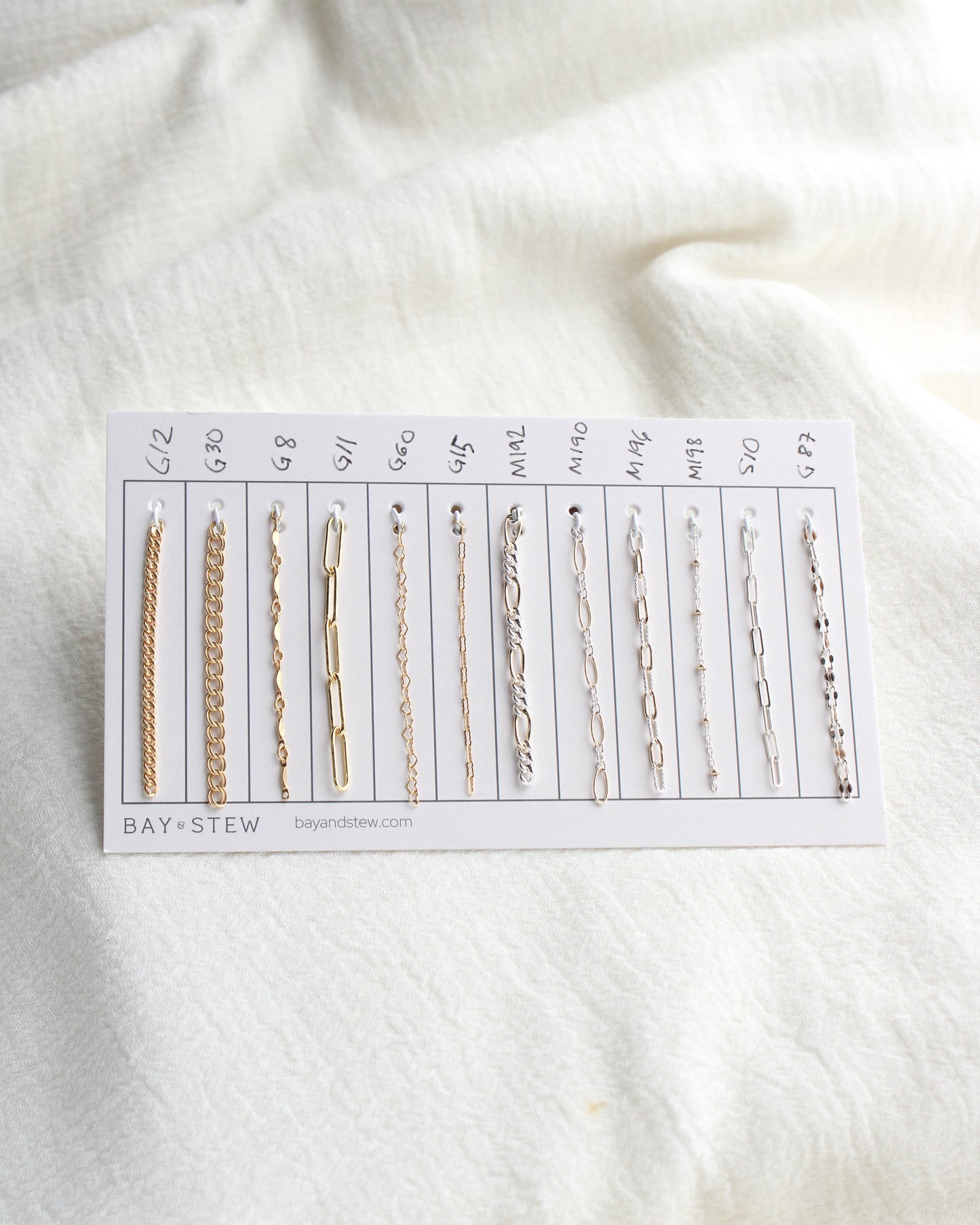 2 inch chain sample, mixed metal 14k gold filled with sterling silver, CSP200-4