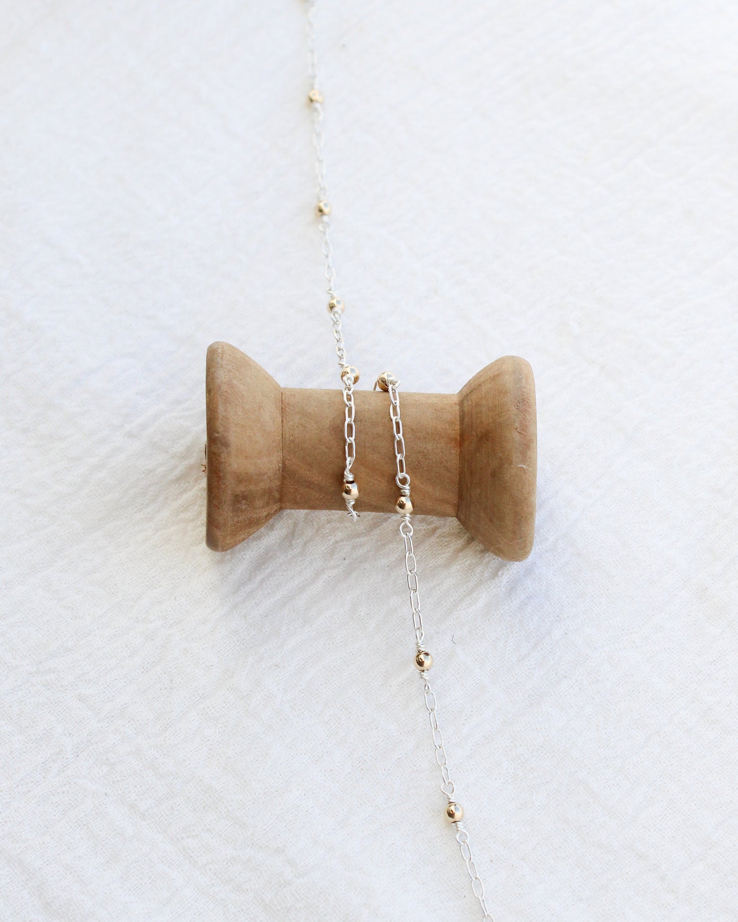 1.7mm SS Paper Clip with 3mm 14k Gold Filled Beads, M205