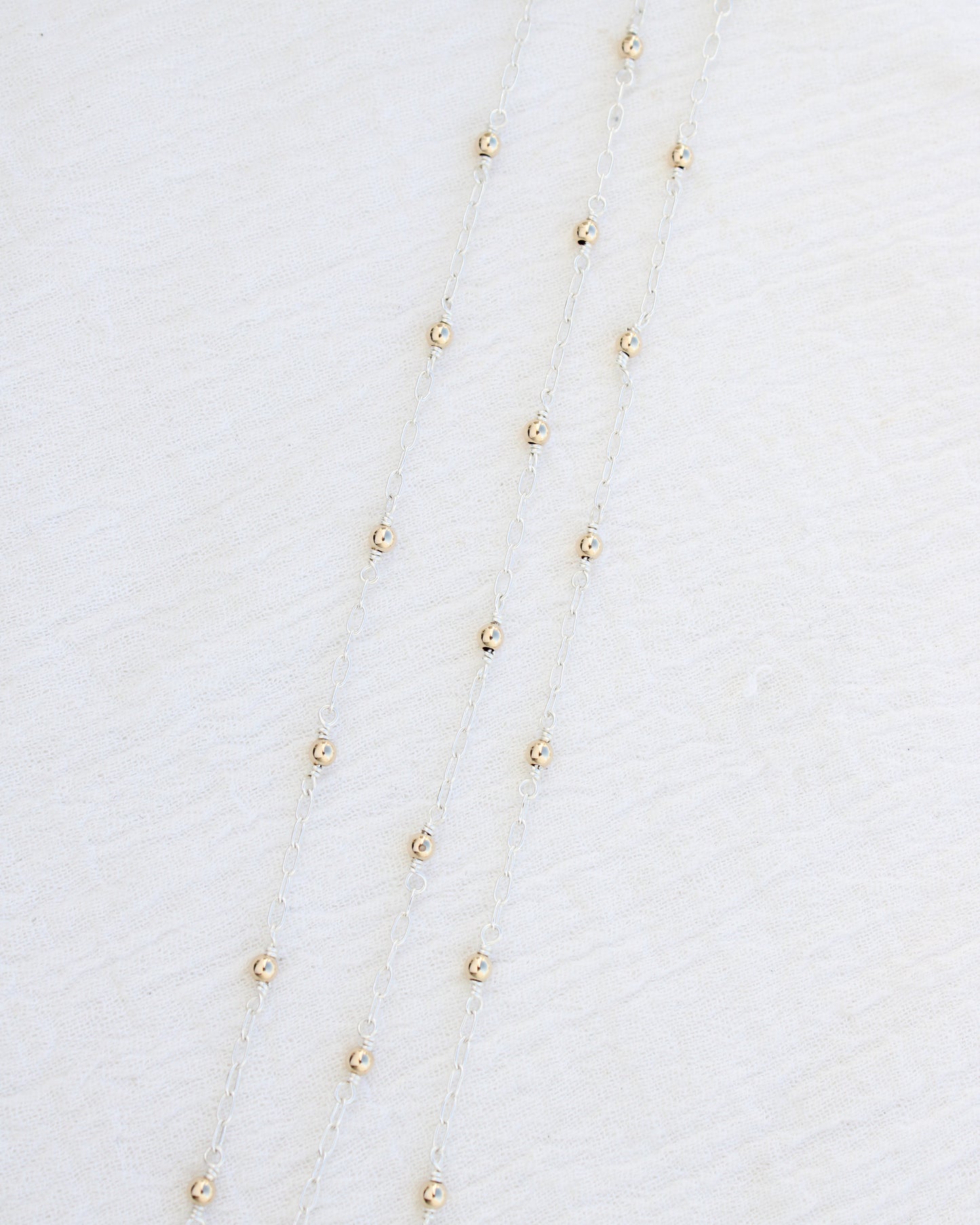1.7mm SS Paper Clip with 3mm 14k Gold Filled Beads, M205