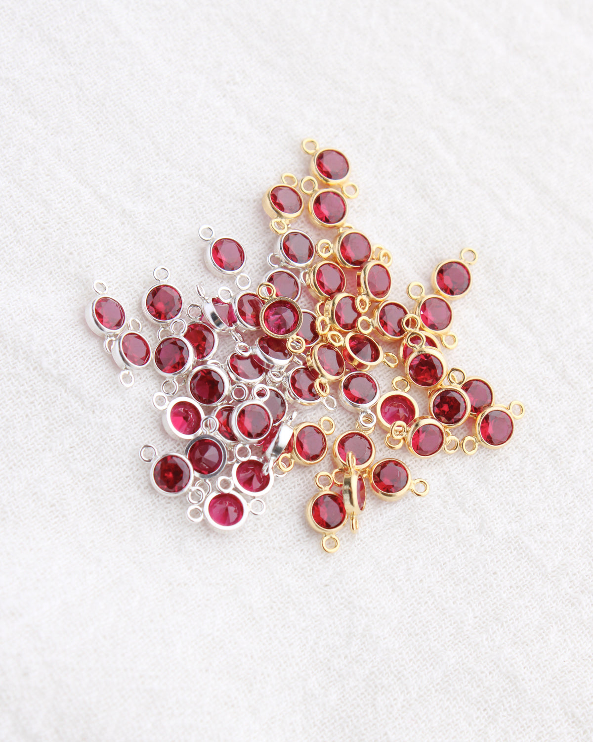 4mm Red Stone CZ Connector (July Alternative), CN467